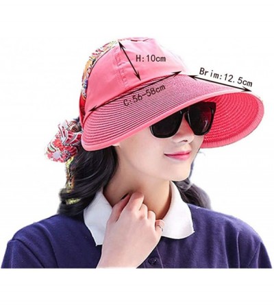 Sun Hats Sun Hat for Women Large Wide Brim Hats Girls Beach UV Protection Packable Baseball Caps - Light Blue - CJ18OXM6XAC $...