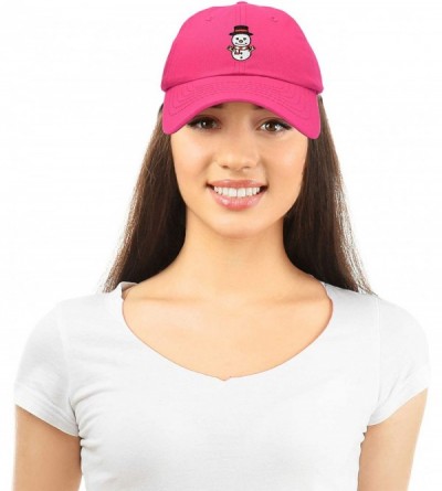 Baseball Caps Cute Snowman Hat Ladies Womens Baseball Cap - Hot Pink - CG18ZYCLZ6X $15.72