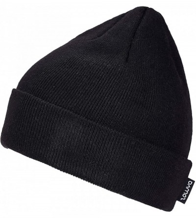 Skullies & Beanies Winter Warm Knit Cuff Beanie - Skull Cap Ski Cap - Daily Beanie for Men & Women - Black - CB18IK2Y9KW $16.33