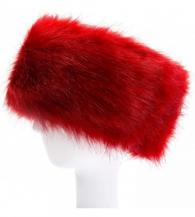 Cold Weather Headbands Womens Faux Fur Headband Winter Earwarmer Earmuff Hat Ski - Wine Red - CB12K3NDNSB $11.86