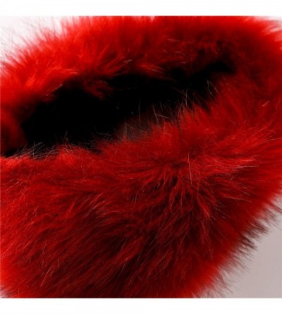 Cold Weather Headbands Womens Faux Fur Headband Winter Earwarmer Earmuff Hat Ski - Wine Red - CB12K3NDNSB $11.86