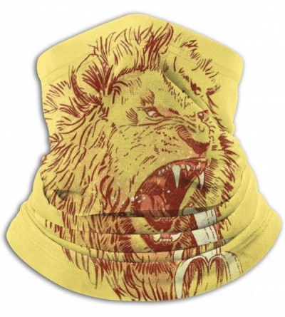 Balaclavas Lion Neck Gaiter Warmer Windproof Mask Dust Face Clothing Free UV Face Mask - Lion Eating Banana - CQ196QZCGUU $16.10