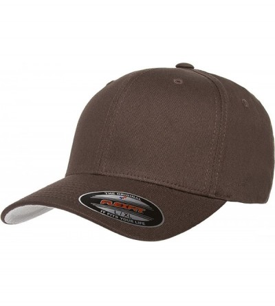 Baseball Caps 3-Pack Premium Original V Cotton Twill Fitted Hat 5001 - Brown - CV127J95QMD $75.11