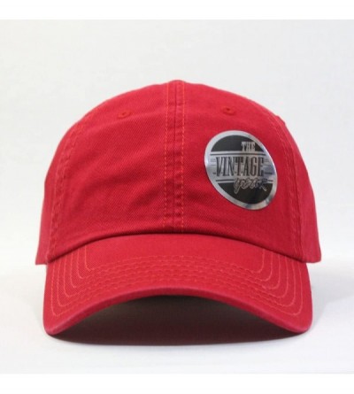 Baseball Caps Blank Dad Hat Cotton Adjustable Baseball Cap - Red - CI12O2H20SK $7.97
