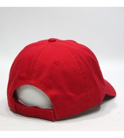 Baseball Caps Blank Dad Hat Cotton Adjustable Baseball Cap - Red - CI12O2H20SK $7.97