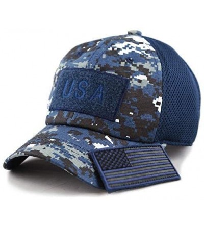 Baseball Caps Cotton & Pigment Low Profile Tactical Operator USA Flag Patch Military Army Cap - Usa- Blue Digi Camo - CQ18204...