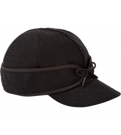 Newsboy Caps Original Kromer Cap - Winter Wool Hat with Earflap - Black - C911F3IYLTH $45.15