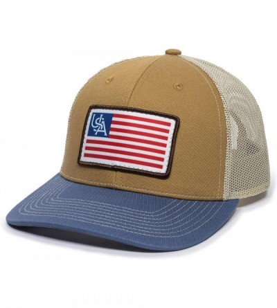 Baseball Caps American Flag USA Scout Patch Mesh Back Trucker Hat - Adjustable Snapback Baseball Cap for Men & Women - CF18AE...