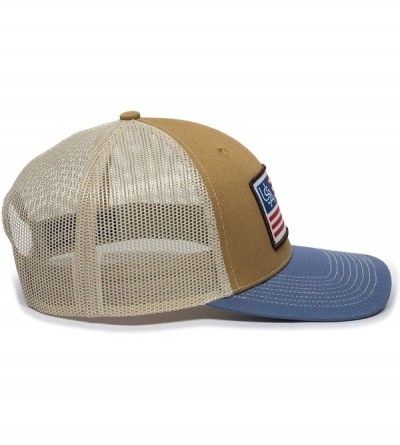 Baseball Caps American Flag USA Scout Patch Mesh Back Trucker Hat - Adjustable Snapback Baseball Cap for Men & Women - CF18AE...