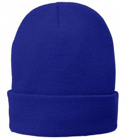 Baseball Caps Port & Company Fleece-Lined Knit Cap. CP90L - Athletic Royal - C0126B163GX $7.64