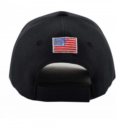 Baseball Caps Trump 2020 Keep America Great 3D Embroidery American Flag Baseball Cap - 010 Black - C4194N9NOAU $10.03