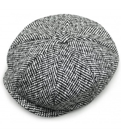 Newsboy Caps Men's Women's Classic Herringbone Tweed Wool Blend Newsboy Hat - CO186KH3TTY $16.76