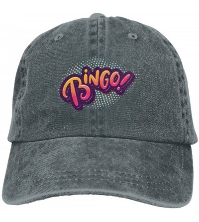 Skullies & Beanies Denim Baseball Cap Bingo Logo Summer Hat Adjustable Cotton Sport Caps - Asphalt - CR18ECRL8H8 $17.87