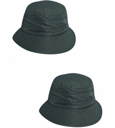 Bucket Hats Classico Women's Tapered Water Repellent Rain Hat (Pack of 2) - Charcoal/Charcoal - CU182ENTK3H $82.61