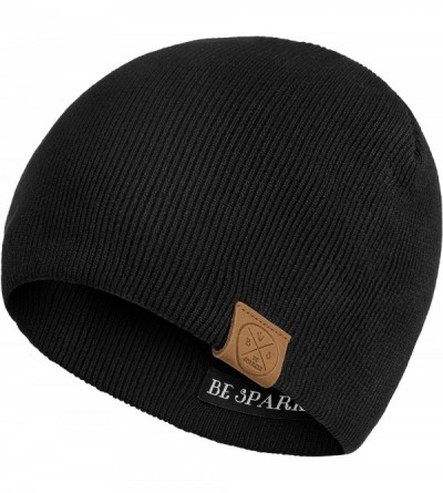 Skullies & Beanies Be Sparkle Unisex Cotton Winter Skull Cap Warm-Stretch-Soft Beanie Hat One Size - Black - CC18XOCNEUZ $27.47