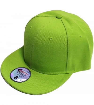 Baseball Caps The Real Original Fitted Flat-Bill Hats True-Fit - Lime - CW18CZHTUOD $9.32
