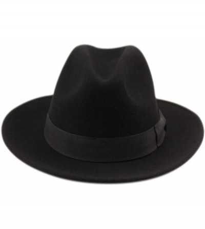Fedoras Men's Wool Felt Outback Hat - He51black - C918LHKR3Y3 $42.46