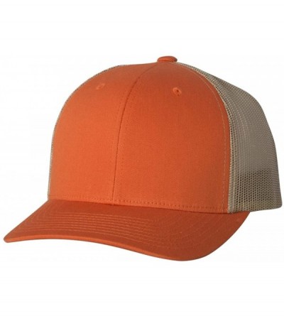 Baseball Caps Flexfit Retro Trucker Hat - Rust Orange/Khaki - C112CLXLL8P $7.86