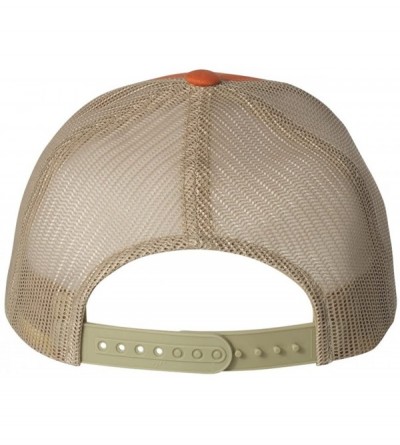 Baseball Caps Flexfit Retro Trucker Hat - Rust Orange/Khaki - C112CLXLL8P $7.86