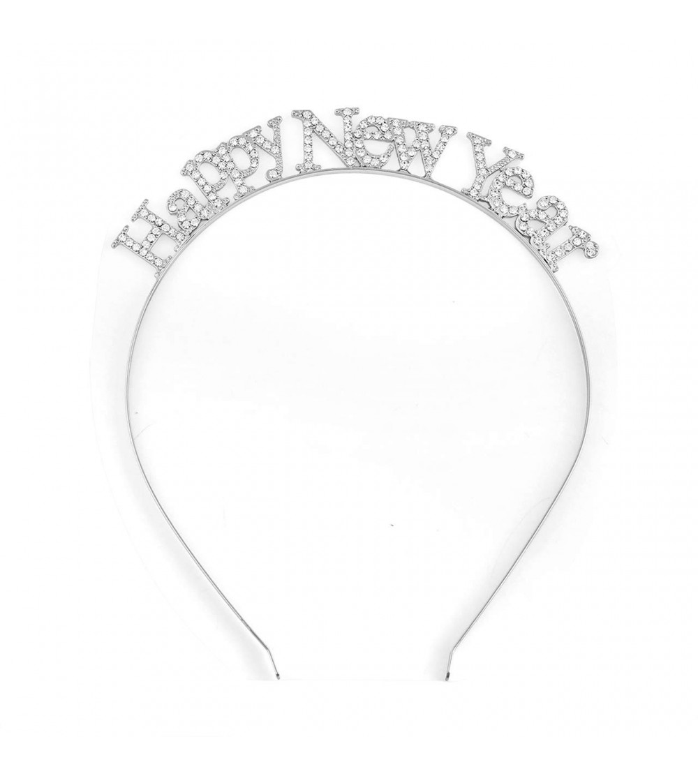 Headbands Christmas Headbands For Women Sparkly Crystal Happy New Year Party Headband Hair Accessories (E-silver) - CX18KKLTX...