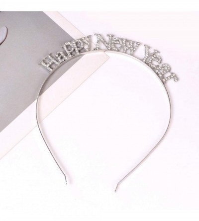 Headbands Christmas Headbands For Women Sparkly Crystal Happy New Year Party Headband Hair Accessories (E-silver) - CX18KKLTX...