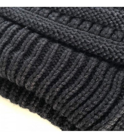 Skullies & Beanies Women's Trendy Warm Winter Beanie Hat Stretch Slouchy Skully Knit Cap Pom Bobble Hat - Black - C618KH3ML22...