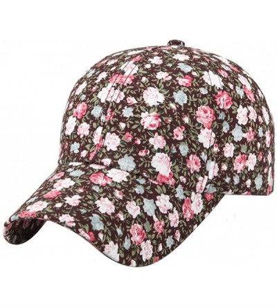 Baseball Caps Womens Sports Running Golf Travel Baesball Sun Flower Floral Cap Hat Caps Hats - Light Coffee - CX183LHSHCK $9.96