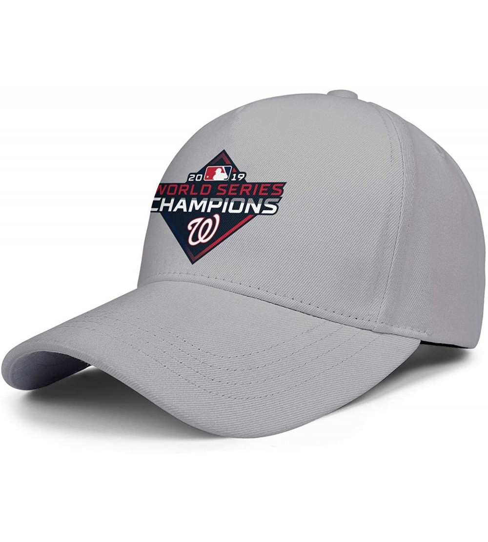 Baseball Caps Men's Women's 2019-world-series-baseball-championships-w-logo-Nats Cap Printed Hats Workout Caps - Grey-5 - CF1...