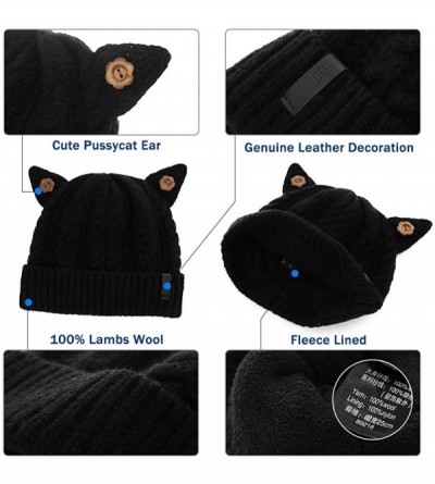 Skullies & Beanies Womens Knit Visor Beanie Newsboy Cap Winter Warm Hat Cold Snow Weather Girl 55-60cm - 89218-black - C818KM...