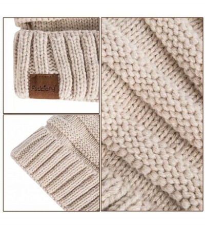 Skullies & Beanies Slouchy Beanie Hat for Women- Winter Warm Knit Oversized Chunky Thick Soft Ski Cap - Cuff Black+oatmeal+bu...
