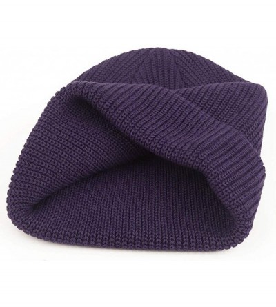 Skullies & Beanies Slouchy Beanie Hats Winter Knitted Caps Soft Warm Ski Hat Unisex - Purple - CL18WURDYUI $12.24