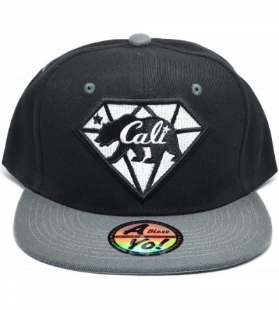 Baseball Caps Diamond Cali Bear Flat Hot Snapback Twill Bill Cap Baseball Hat AYO1090 - Black / Gray - CK18C87M843 $16.74