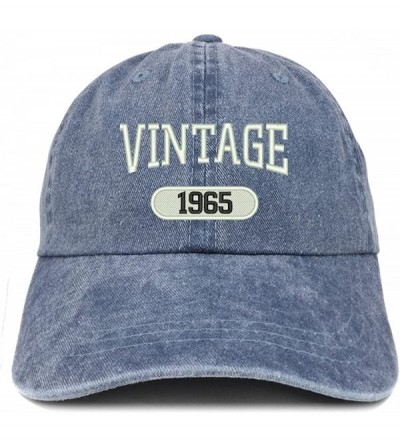 Baseball Caps Vintage 1965 Embroidered 55th Birthday Soft Crown Washed Cotton Cap - Navy - CU180WTZWOZ $18.75
