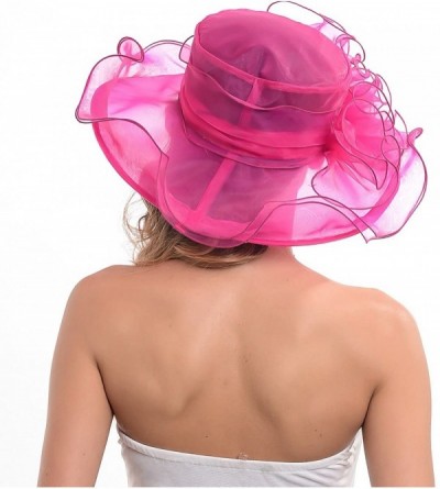 Sun Hats Women's Kentucky Derby Dress Tea Party Church Wedding Hat S609-A - S019-rose - CE18CL58S5N $18.32