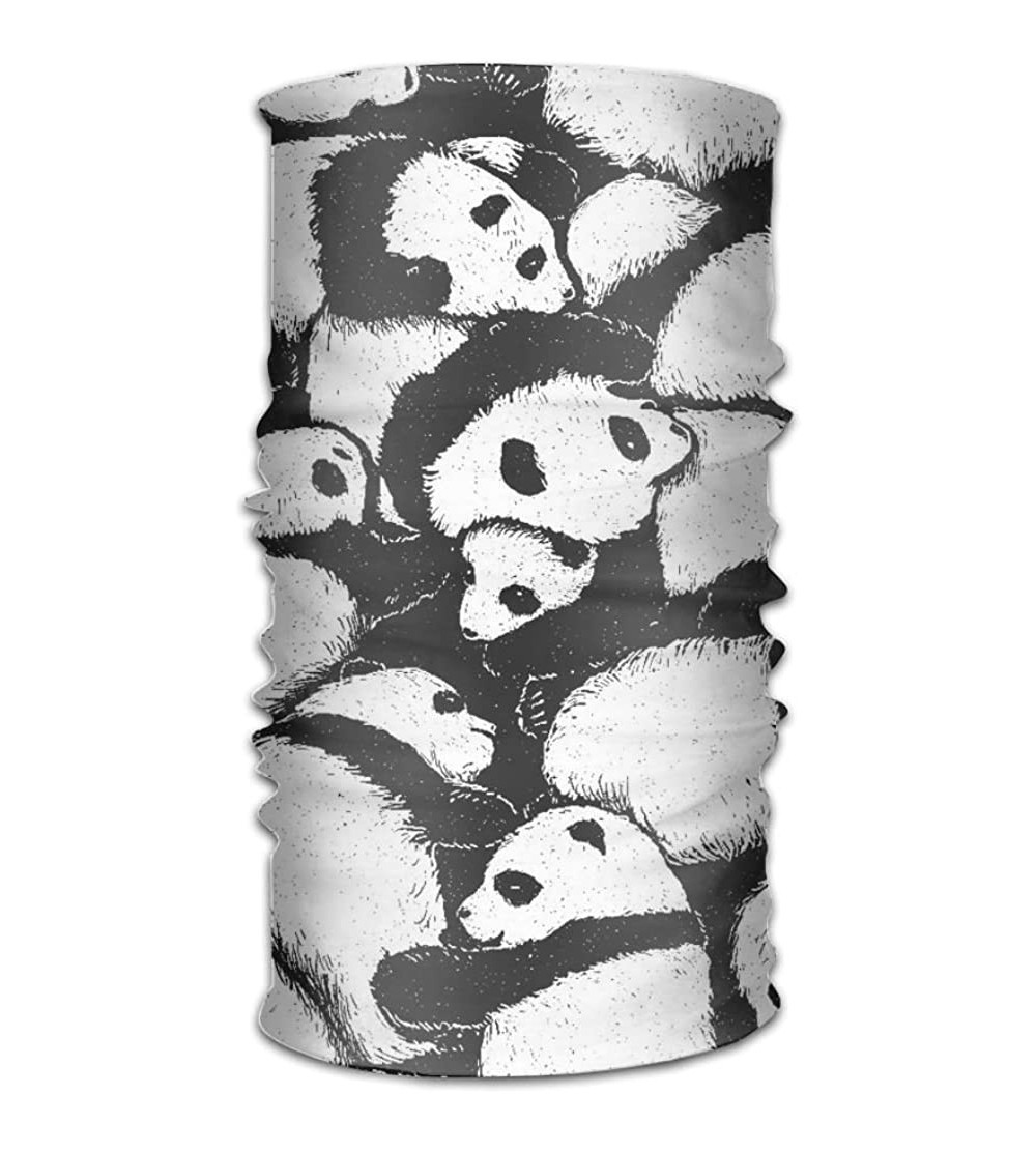 Headbands Magic Headwear Cute Panda Outdoor Scarf Headbands Bandana Mask Neck Gaiter Head Wrap Mask Sweatband - White - CU18C...