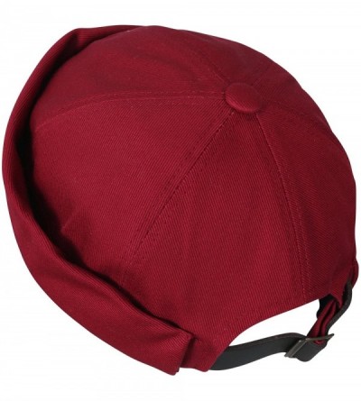 Skullies & Beanies Solid Color Cotton Short Beanie Strap Back Casual Cap Soft Hat - Red - C4188OYNE4X $26.22