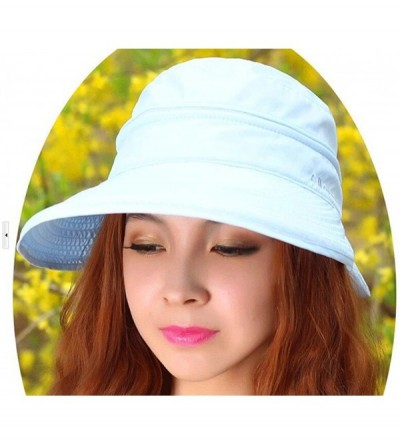 Sun Hats Woman's Baseball Caps Two USES Hat Sun Visor Summer Beach Hat - Blue - CB11ZY1STOB $11.22