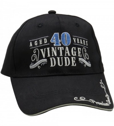 Baseball Caps 40th Birthday Vintage Dude Adjustable Hat - Black - CC1185UOY0L $16.47