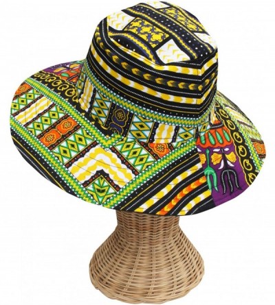 Skullies & Beanies Large Rimmed American South Sunhat African Dashiki Printed Hat - Purple - C618KQZCI88 $27.75