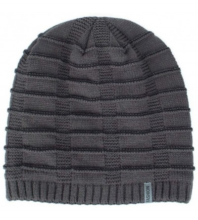 Skullies & Beanies Beanie Hat for Men Women Winter Warm Knit Slouchy Thick Skull Cap Casual Down Headgear Earmuffs Hat - CN18...