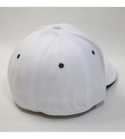 Baseball Caps Flex Stretchable Cool Mesh Flipped Edge Visor Low Profile Pro Style Baseball Caps - White/Navy - CY12N85D9GO $1...