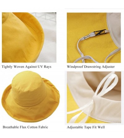 Sun Hats Bucket Sun Hat Women Floppy Cotton Hats Wide Brim Summer Beach Fisherman's Caps UPF 50+ UV Packable - B3-khaki - C91...