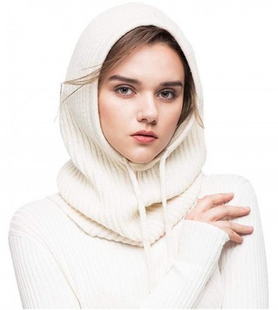 Balaclavas Balaclava Hood hat Windproof Soft Cashmere Fleece Knitted Ski Face Mask for Men Women Children - White - CD18LX3KL...