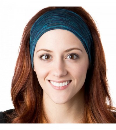 Headbands Adjustable & Stretchy Space Dye Xflex Wide Headbands for Women Girls & Teens - Space Dye Teal - CP12NZ1YR24 $9.44