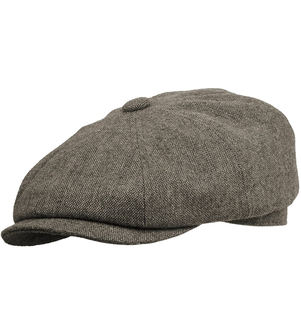Newsboy Caps Wool Tweed Newsboy Gatsby Cap Ivy Golf Hat Driving Cabbie - Gray - CG12O6MSOW9 $23.24