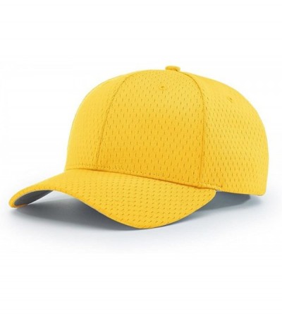 Baseball Caps 414 Pro Mesh Adjustable Blank Baseball Cap Fit Hat - Gold - CZ18742409W $10.94