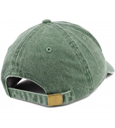 Baseball Caps Uh Huh Honey Embroidered Washed Cotton Adjustable Cap - Dark Green - CW18CUIOE7S $22.14