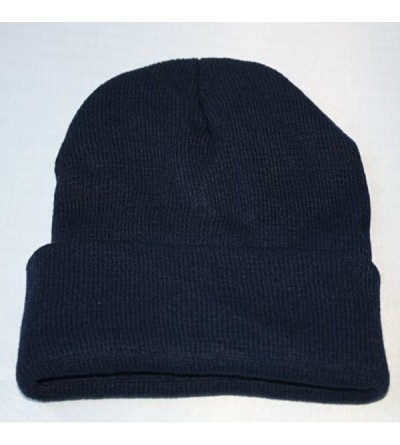 Skullies & Beanies Unisex Slouchy Knitting Beanie Hip Hop Cap Warm Winter Ski Hat - Dark Blue - CY18AU50HQD $10.69