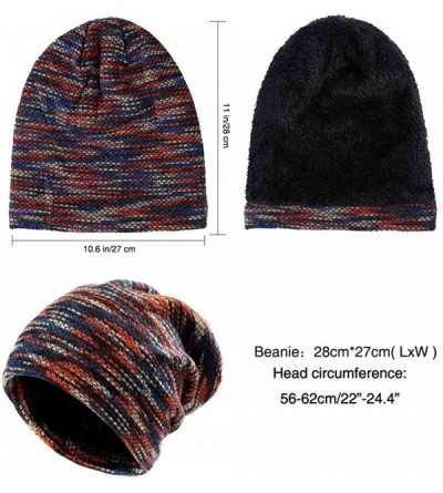 Skullies & Beanies Men Women Slouchy Thick Beanie Warm Knitted Hat Ladies Winter Loose Knit Ski Cap - Red - CM18K62C93Y $9.30