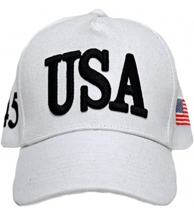 Skullies & Beanies Make America Great Again Donald Trump Cap Hat Unisex Adjustable Hat - Usa White - CE182A8ILAC $9.47
